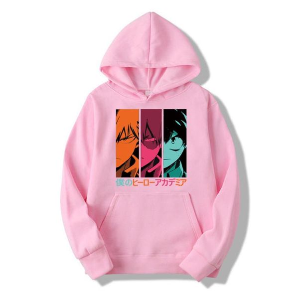 

women's hoodies & sweatshirts japanese anime my hero academia graphic long sleeve kawaii bakugou katsuki harajuku sudadera o-pullover, Black