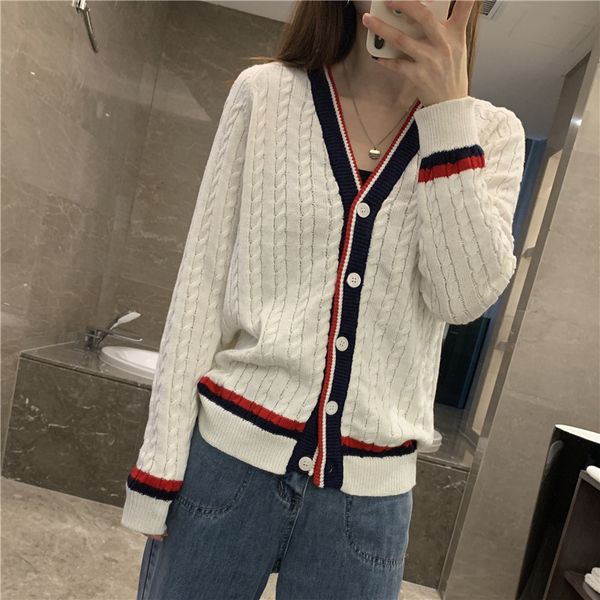 

red and blue small hemp cardigan 1262, White