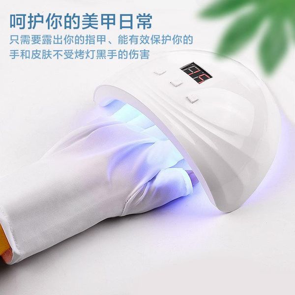 

nail art kits uv blocking gloves prevent hand blackening sun protection anti-slip heating lamp heat insulation finger leakage