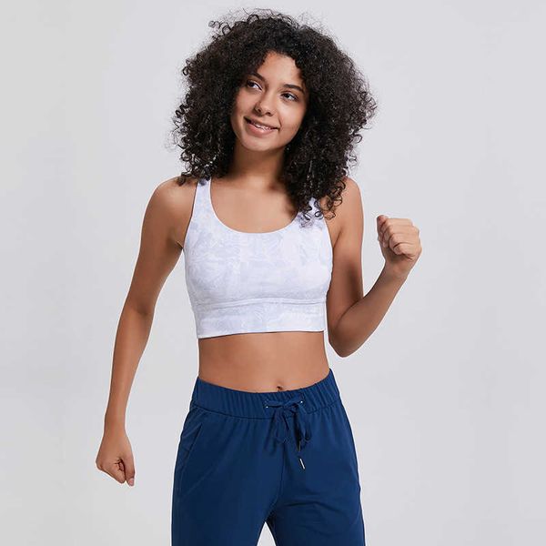 

lulu women sports bra yoga light impact floral print backcross sport vest push up running workout bra underwear fitness sport top