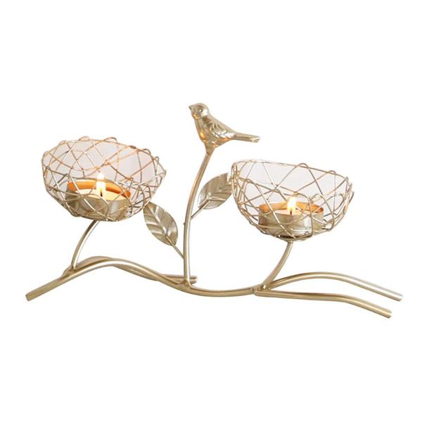 

nordic wrought iron candlestick golden bird scented candleholder wedding dining table romatic decoration candle stand furnishing holders