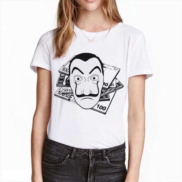 

la casa de papel men woman paper house robbery bella ciao tees tv show streetwear harajuku, White;black