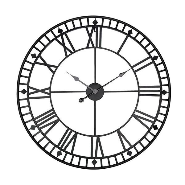 

european style metal round wall clock, creative iron living room 80cm adjustable clocks