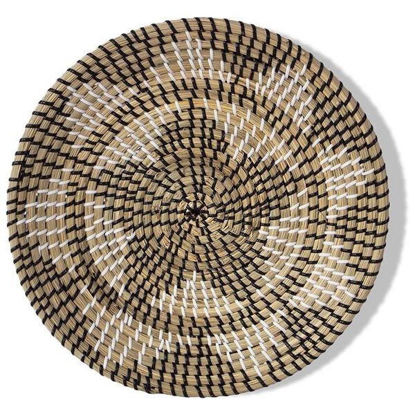 

decorative objects & figurines 13.4inch natural woven fruit basket bowl, handmade seagrass bowl chic rustic boho decor wall hanging