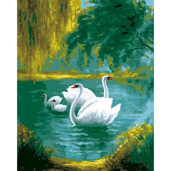 

paintings selilali 60x75cm framed oil paint by numbers kits swan animal picture number acrylic pigment coloring on canvas wall po