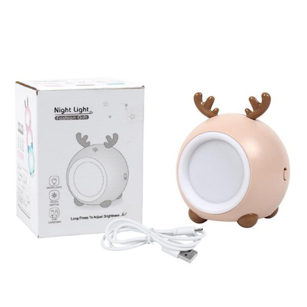 

desk & table clocks usb charging led cartoon touch night light stepless dimming bedroom bedside for children's gift christmas decor