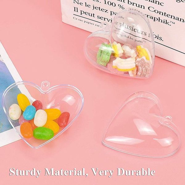 

year christmas balls heart-shaped 10 pcs transparent open plastic clear fillable ball xmas decor home diy gift wrap