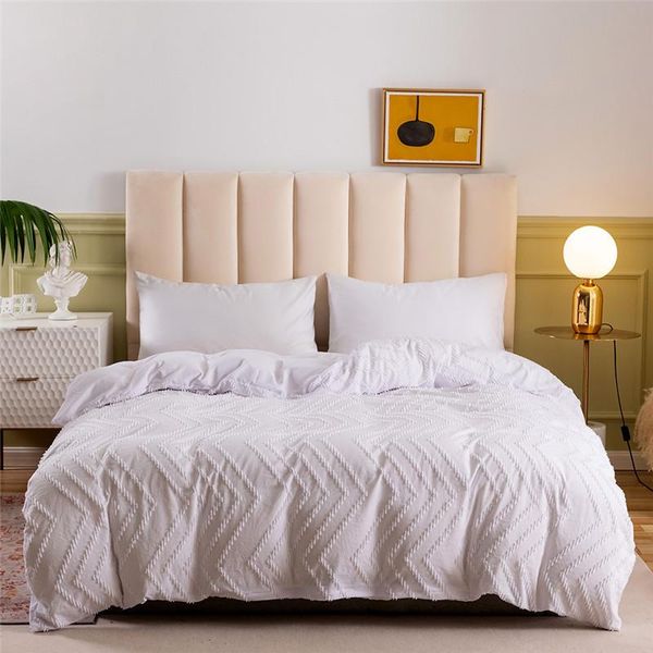 

three-dimensional wave checkered pattern bedding set pure color quilt cover pillowcase no sheets cn(origin) sets
