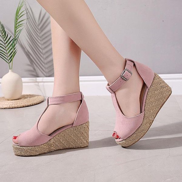 

sandals women 2021 fashion comfortable casual shoes platform wedges female heel zapatillas mujer dress, Black