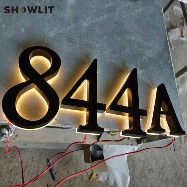 

waterproof house number outdoor custom made separated black lighting up home numbers other door hardware