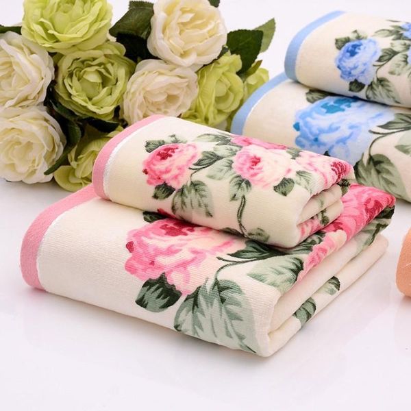 

towel 2021 upgraded 100% cotton women peony face men's 75x35cm bath 70x140cm retro beach