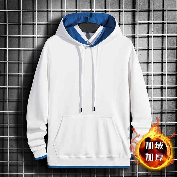 

2021 new brand fashion loose large size sweater fake two men's, Black
