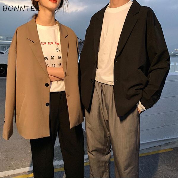 

women's suits & blazers women office lady korean style vintage loose elegant single breasted bf long sleeve textured trendy all-match c, White;black