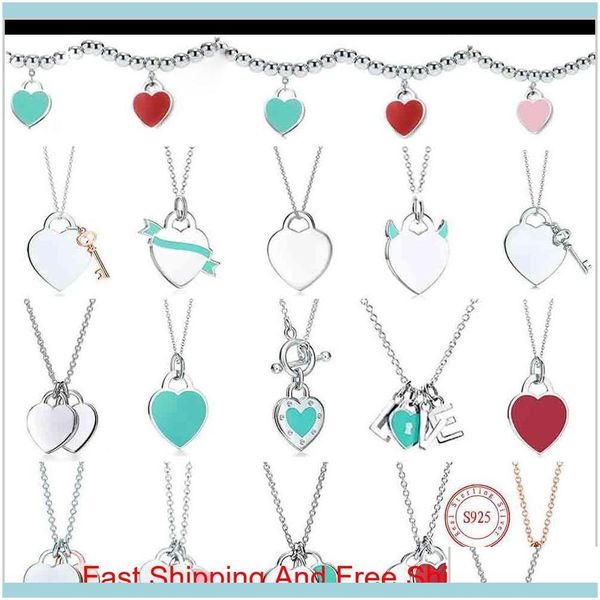 

necklaces & pendants jewelrynecklace 925 sier pendant female jewelry exquisite craftsmanship with official logo classic blue heart necklace, Silver