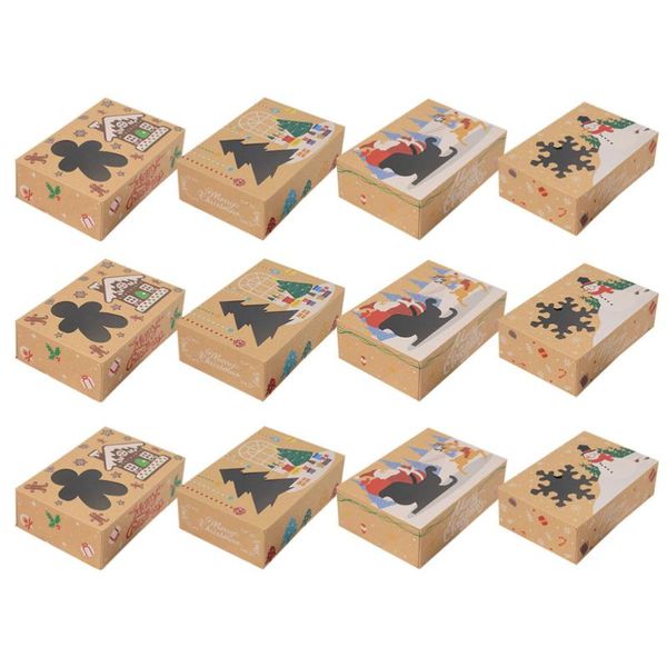 

gift wrap 12pcs biscuit boxes christmas storage packing for xmas
