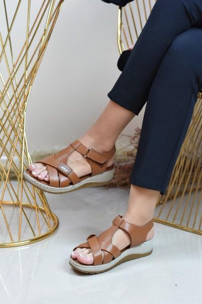 

sandals women's brown genuine leather, Black