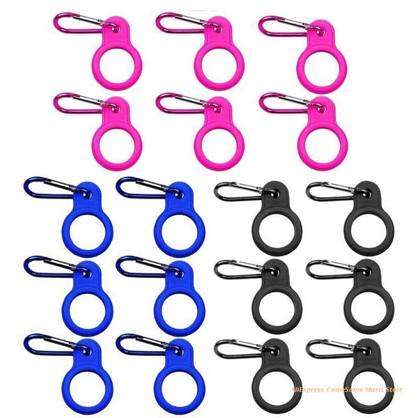 

water bottle 6pcs silicone carrier hiking holder clip hook with carabiner dropship