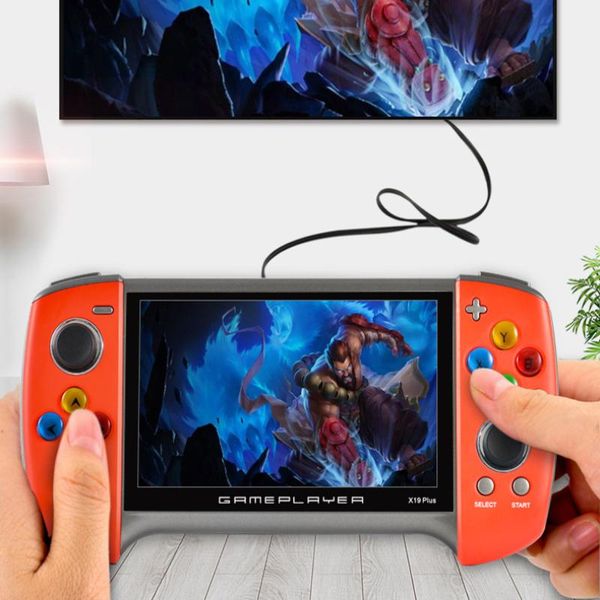 

portable game players 5.1-inch large screen gamepad joystick x19 plus handheld retro console supports for ps1 gbc md nostalgic