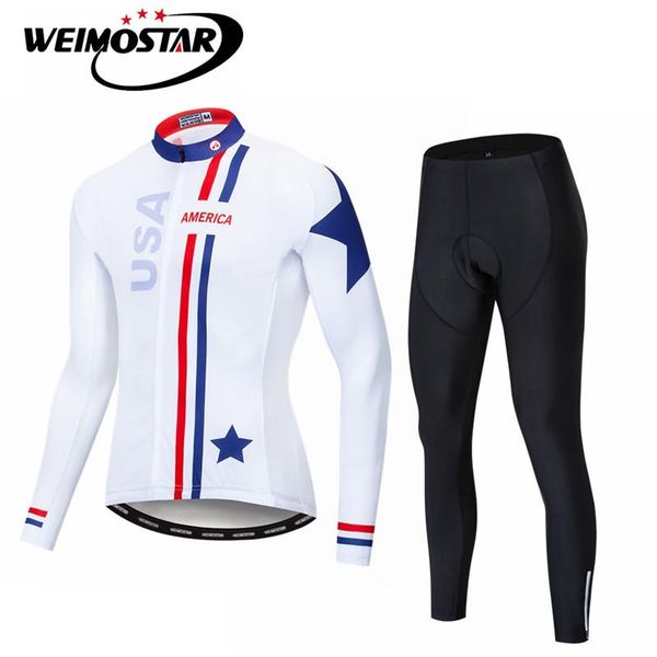 

racing sets us mtb bike jersey pants set men's cycling long sleeve suit ropa ciclismo maillot clothing mountain road bicycle red, Black;blue