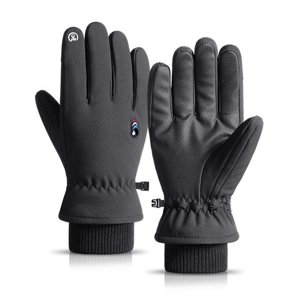 

ski gloves thickness for men's winter riding waterproof touch screen breathable plus velvet thickened beam mouth warm