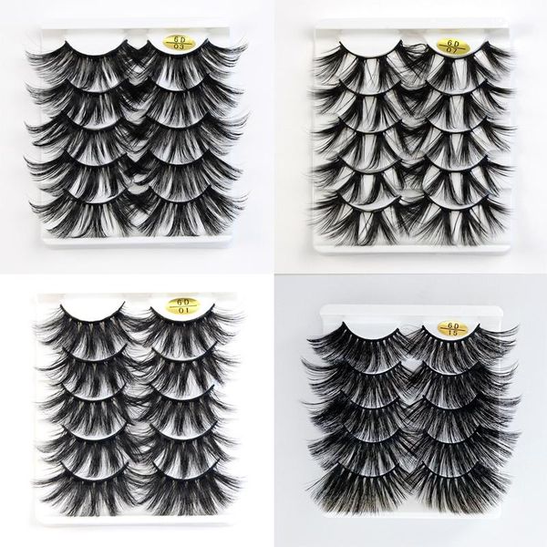 

false eyelashes 25 mm realistic faux mink 5pairs/box flufy 6d lashes makeup set dramatic long natural wholesale lots