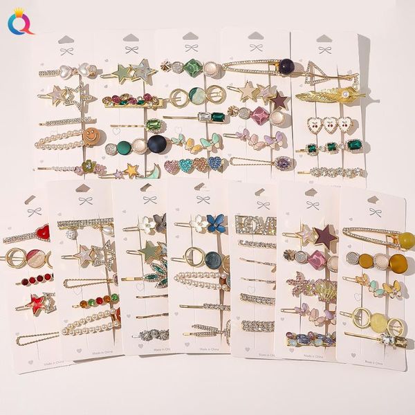 

hair accessories 5pcs/set gold pin hairpin clip hairband bobby barrette sweet headwear beauty styling tools butterfly clips