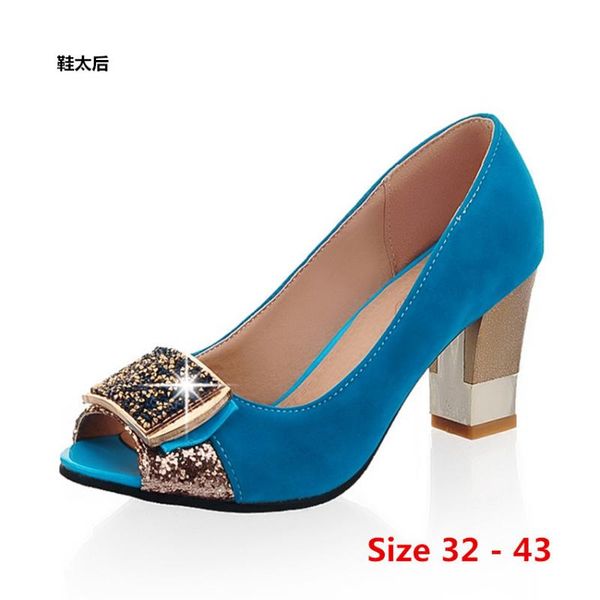 

dress shoes peep toe high heel woman pumps wedding party women heels ladies small big size 32 - 43, Black
