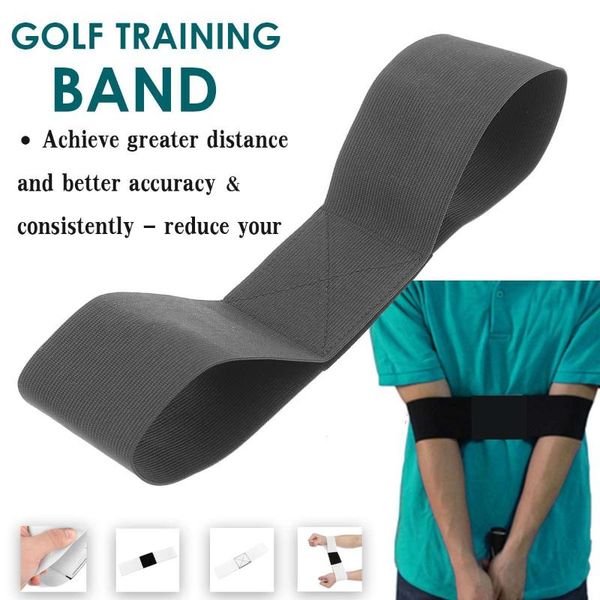 

golf training aids swing trainer practice guide gesture alignment aid correct elastic arm band belt beginner