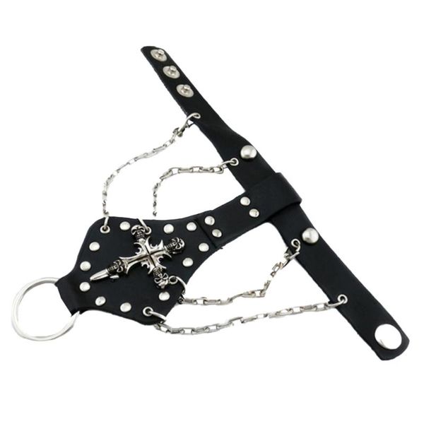 

1pc bracelet wrist chain unique design bracelets for man (black) charm, Golden;silver