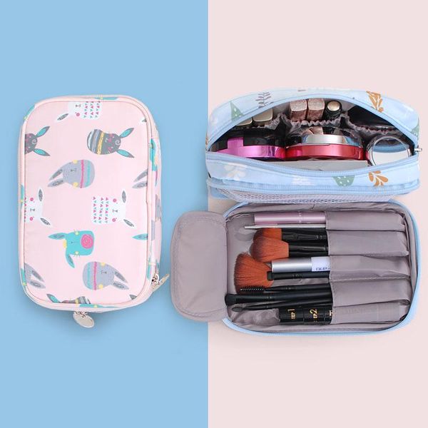 

storage bags women lipstick cosmetic bag cute cartoon makeup portable make up toiletries organizer lightweight waterproof handbag