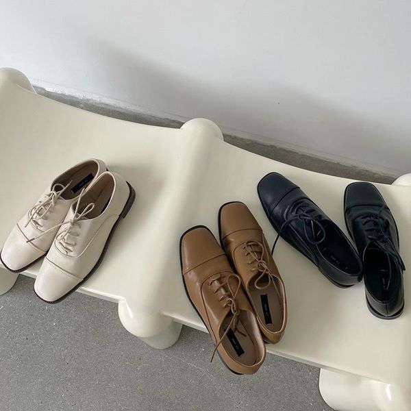 

dress shoes south korea dongdamen small leather for female students in the autumn of 2021, Black