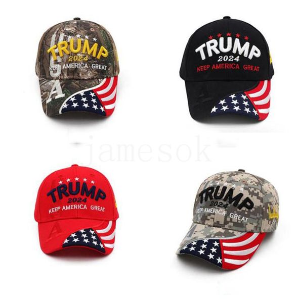 

5 styles trump 2024 usa presidential election baseball camouflage cap black red sun peak hat with american flag db612, Blue;gray