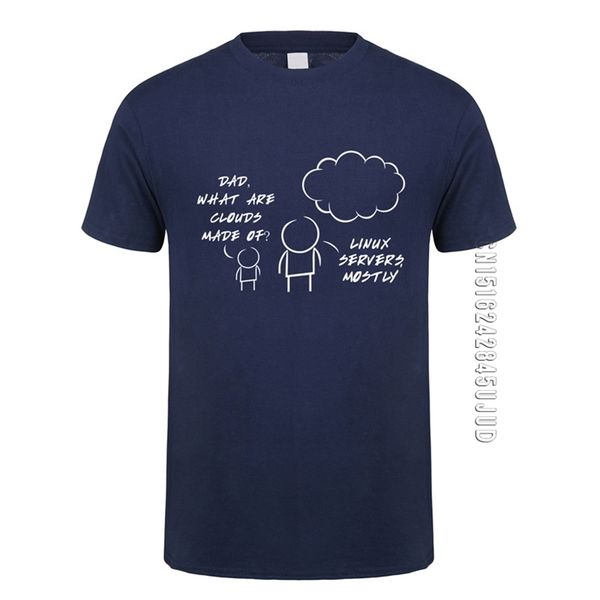 Linux-Server meist Cloud T-Shirt Sommer Männer O Hals Baumwolle Computer Programmierer T-Shirt Lustige Mann T-Shirts 210706