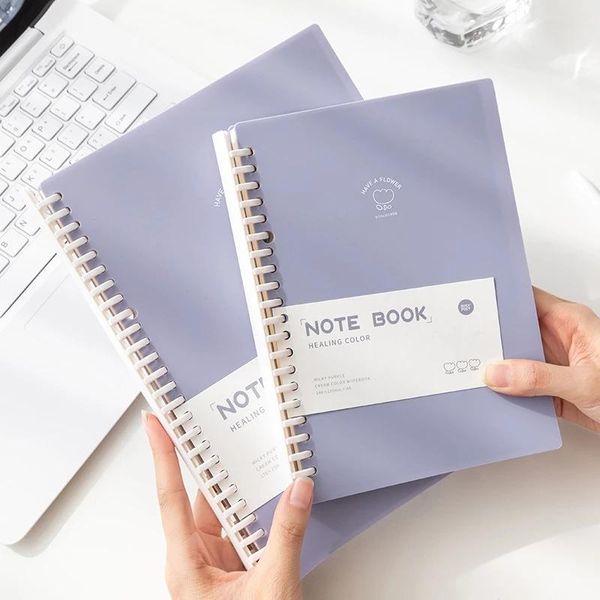 

notepads yhsmtg 80 sheets kawaii a5 b5 loose-leaf notebook binder journal agenda planner notepad book school stationery suppliers, Purple;pink