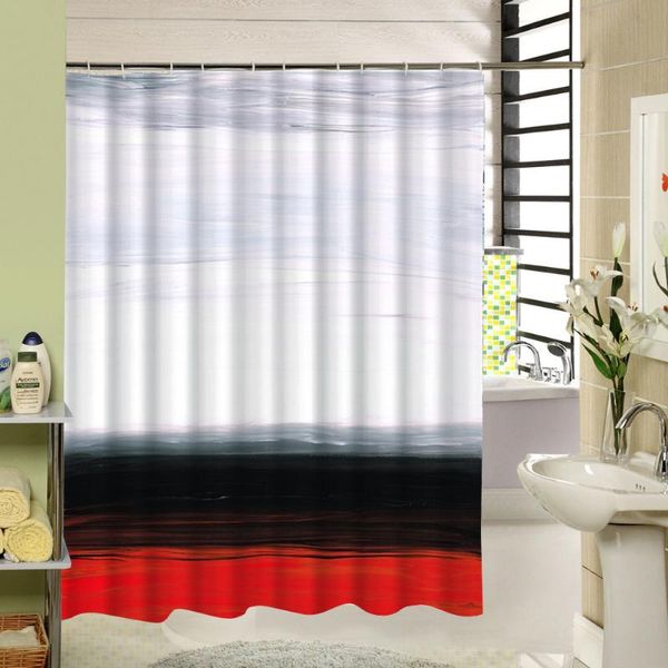 Art Design White Black Red Chuary Cortina para crianças que amam ciências decoração de ciências decoração de água resistente a água ganchos de tecido