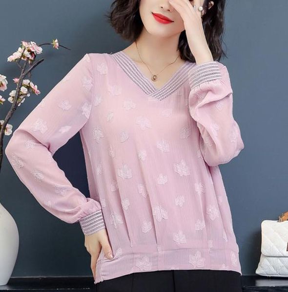 

women's blouses & shirts 2021 ropa mujer long sleeve women plus size 4xl chiffon blouse shirt womens and clothes blusas de moda, White