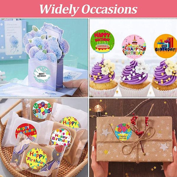 

gift wrap 500pcs cute happy birthday stickers decoration tag sealing label kids toys package scrapbooking