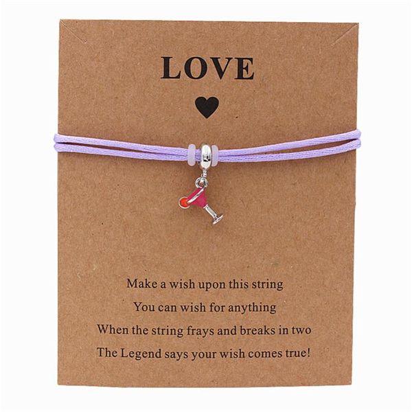 

charm bracelets wine glass string for women couple silver color alloy lucky red jewelry birthday present, Golden;silver