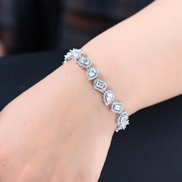 

trendy luxury african sweet sparkling bangle bracelet women wedding full cubic zirconia crystal dubai party jewelry, Black