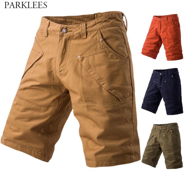 Candy Colors Sommer Herren Cargo Shorts Marke Casual Männer Taktische Kurze Hosen Arbeit Outdoor Jogger Baumwolle Shorts für Männer 210524