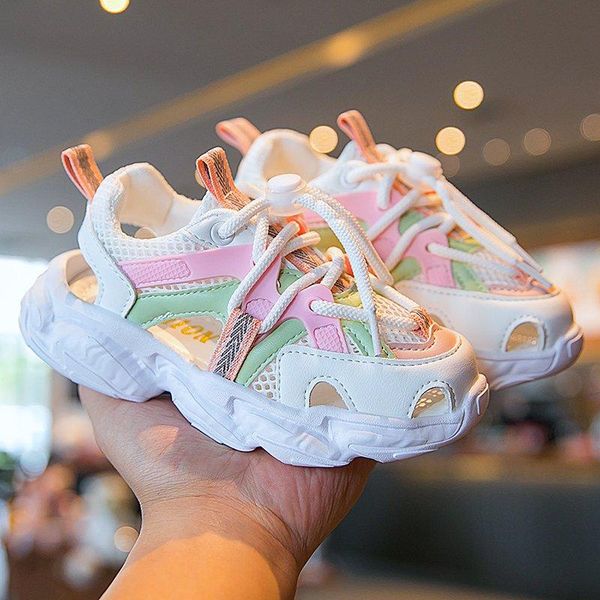 

sports shoes girls breathable kids designer elastic band running for girl mesh hole children sneakers athletic & outdoor, Black