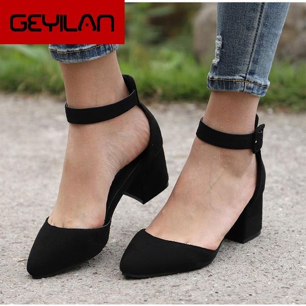 

dress shoes summer women sandals suede ankle strap pumps two pieces pointed toe female cover heels fashion party wedding ladies, Black