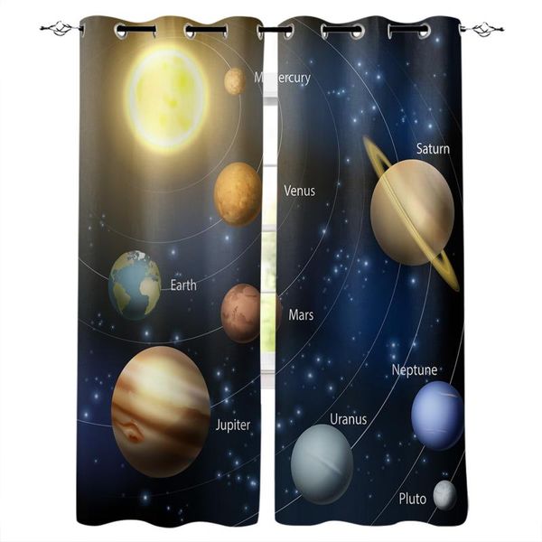 

solar system the sun rotating label blackout curatin living room window children's curtains for bedroom curtain & drapes
