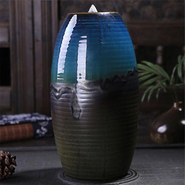 

pcs ceramic glaze incense holder sandalwood backflow censer waterfall smoke b1 fragrance lamps