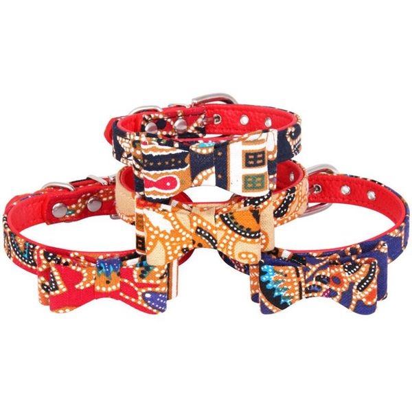 

dog collars & leashes fashion pet plaid bow cotton cloth collar lychee pattern background bowknot cat adjustable buckle accessories
