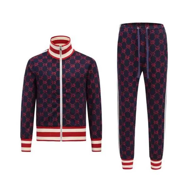 Tuta da uomo di design Tute di lusso da uomo Autunno Tute da jogging da uomo Giacca + pantaloni Completi sportivi Completi da hip-hop di alta qualità