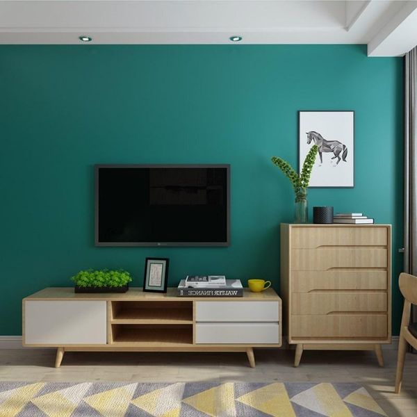 

wallpapers waterproof and stain resistant peacock blue green pure pigment color wallpaper modern minimalist bedroom living room