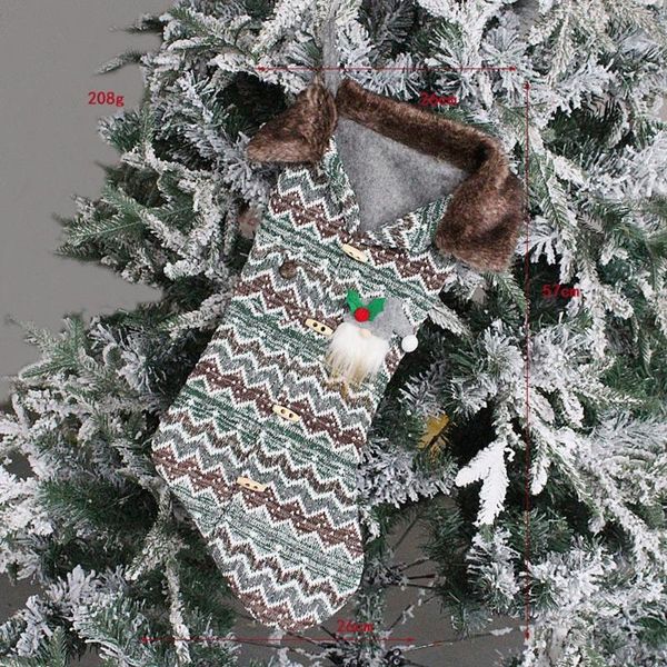 

christmas decorations non-woven hanging decor knitting socks 57*26*26cm coffee gift