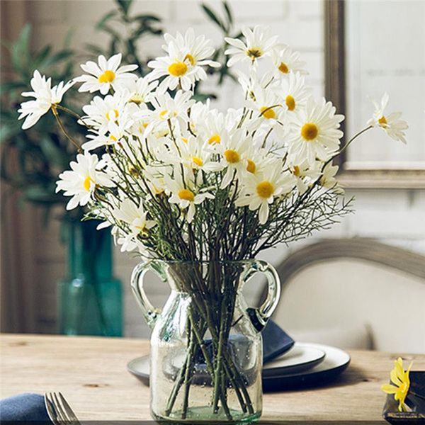 

decorative flowers & wreaths 5 heads/branch artificial dasiy silk fake stamen small daisy for wedding holding home decor