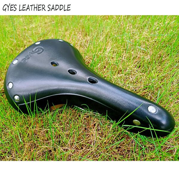 

bike saddles taiwan gyes cow leather saddle gs17b bicycle retro classic city